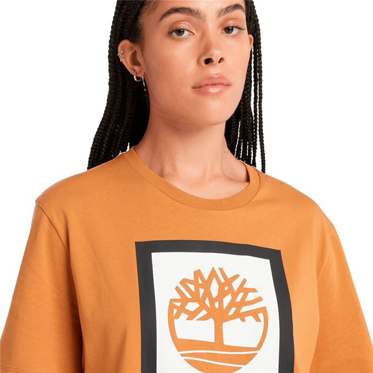 Tricou cu Mânecă Scurtă Bărbați Timberland Stack Logo Colored Short Sleeve Portocaliu