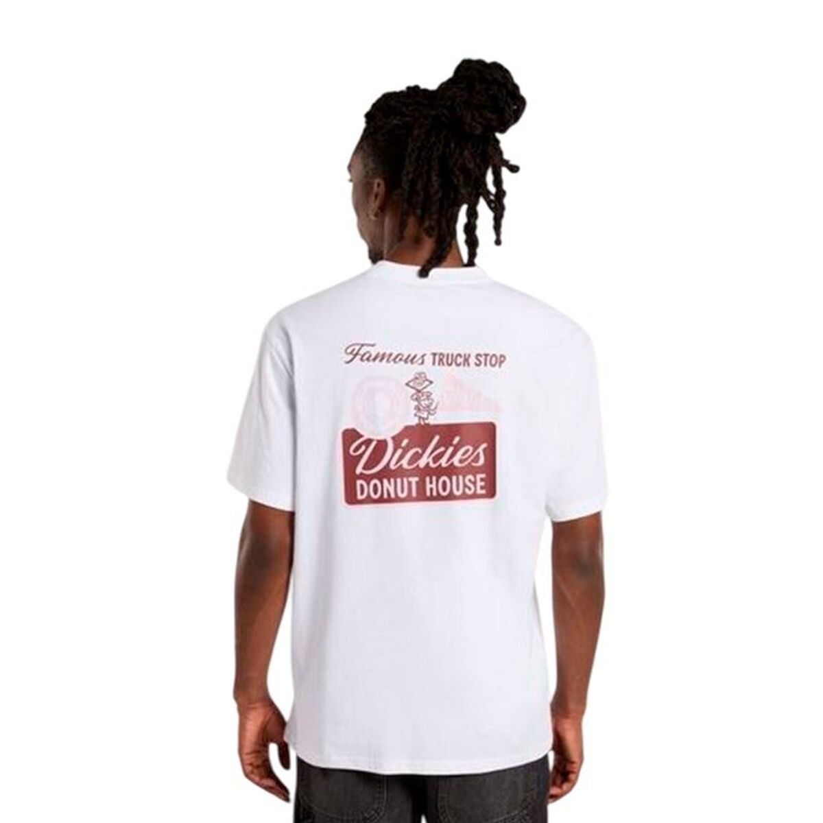 Tricou cu Mânecă Scurtă Bărbați Dickies Donut House Ss Alb