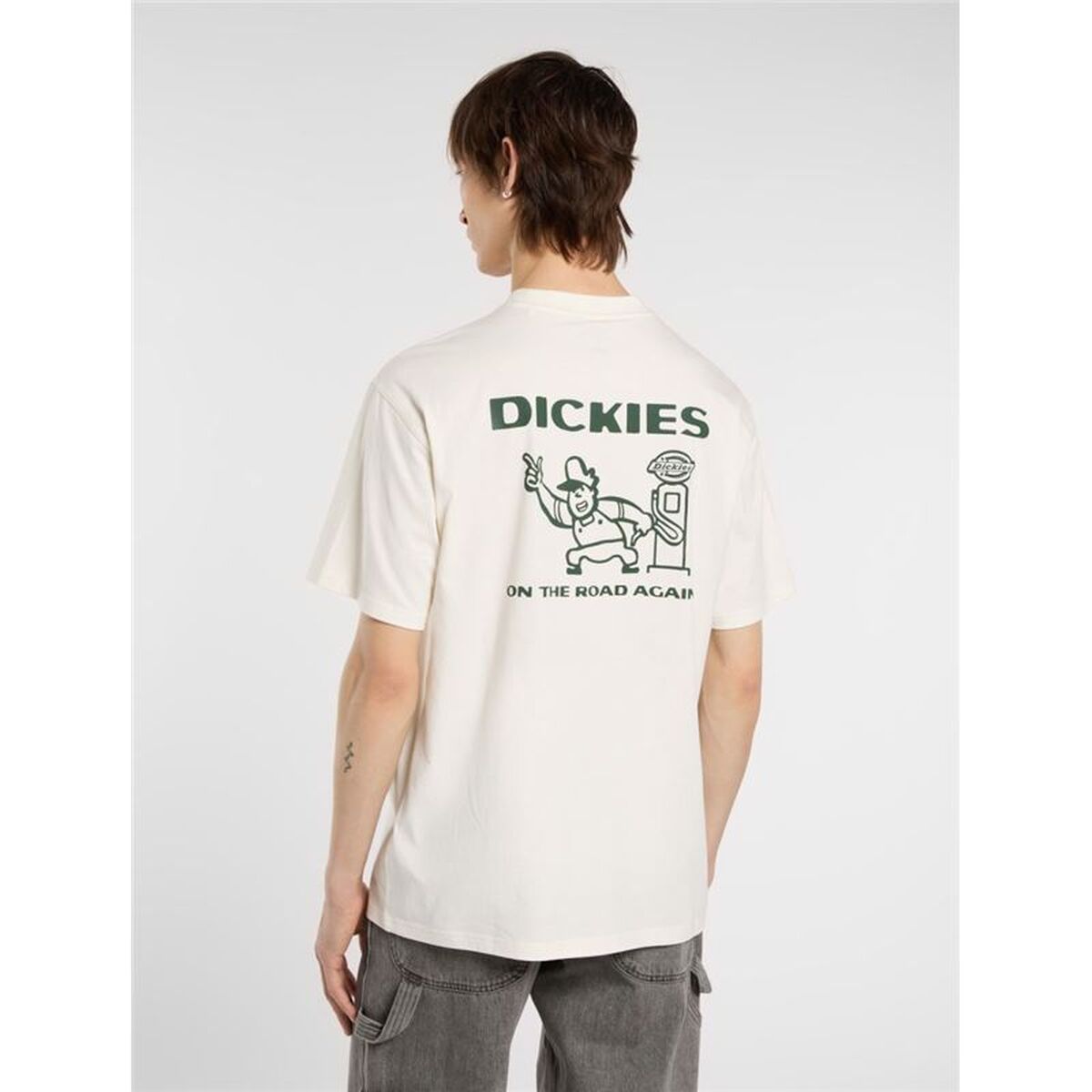 Tricou cu Mânecă Scurtă Bărbați Dickies Burns Ss Alb