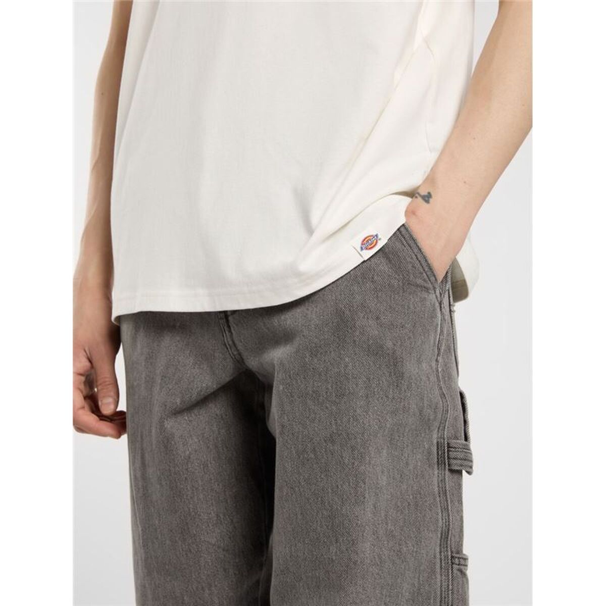 Tricou cu Mânecă Scurtă Bărbați Dickies Burns Ss Alb