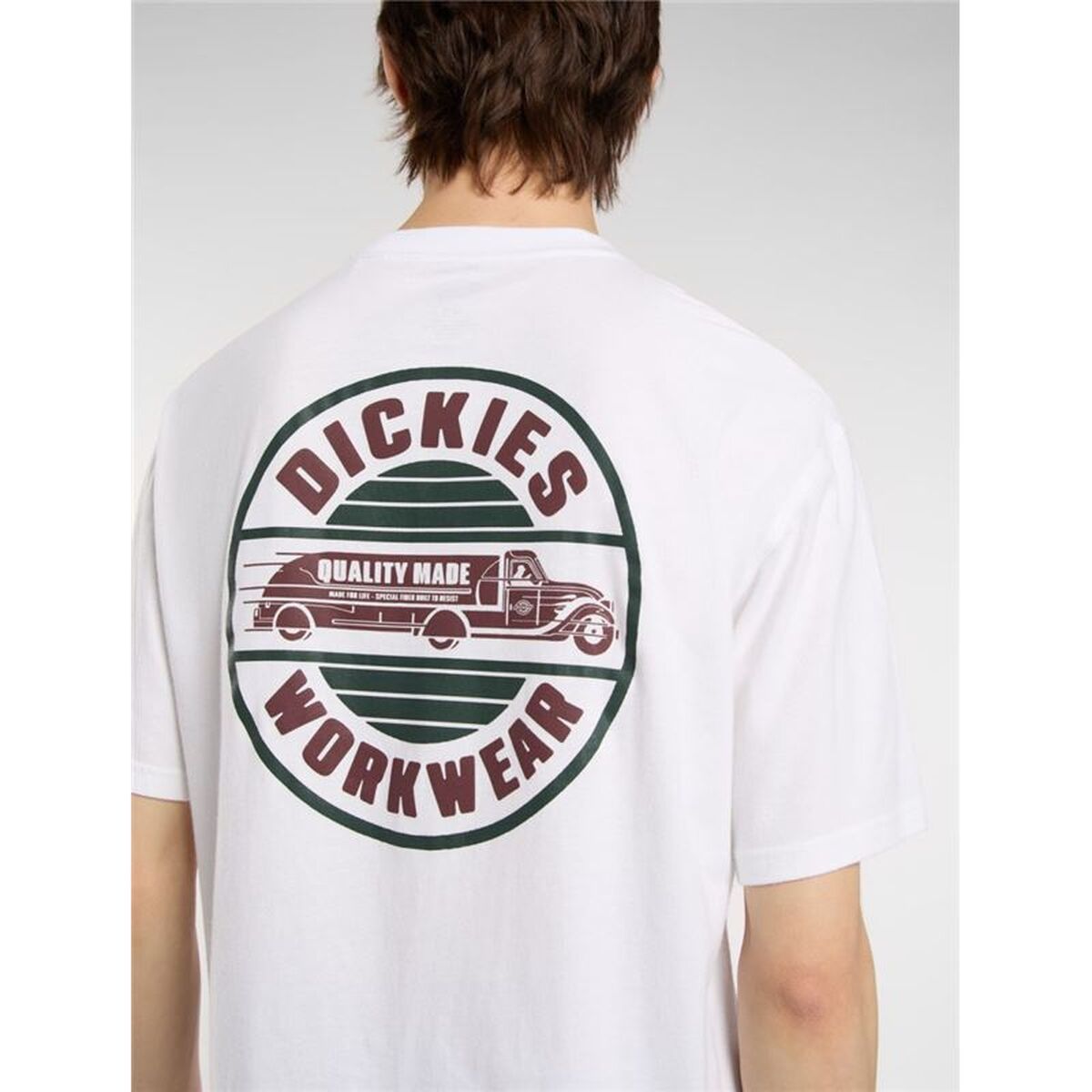 Tricou cu Mânecă Scurtă Bărbați Dickies Circle Ss Alb