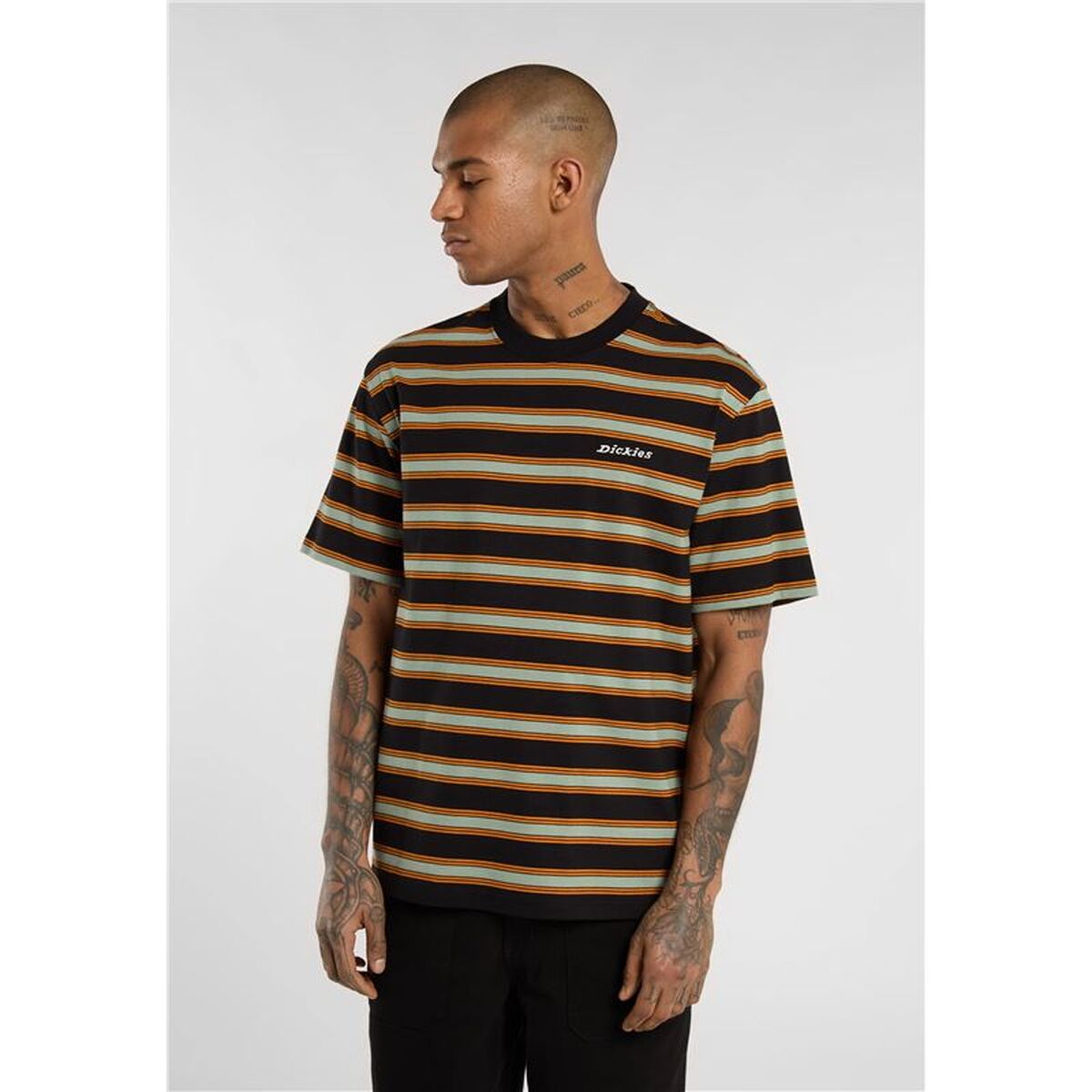 Tricou cu Mânecă Scurtă Bărbați Dickies York Stripe Negru