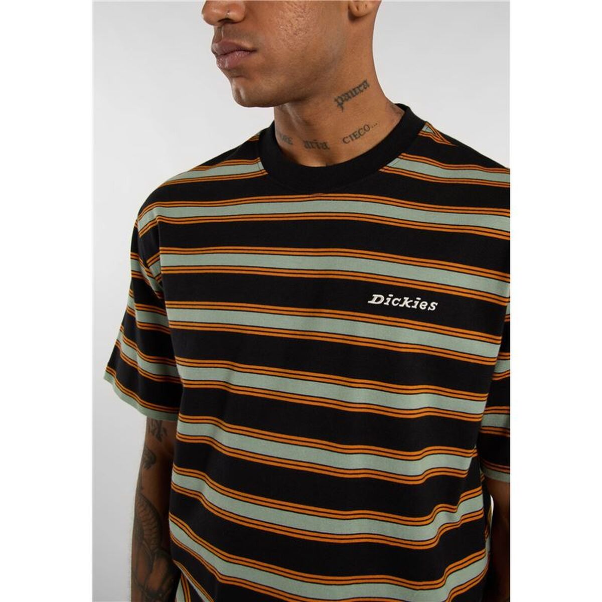 Tricou cu Mânecă Scurtă Bărbați Dickies York Stripe Negru