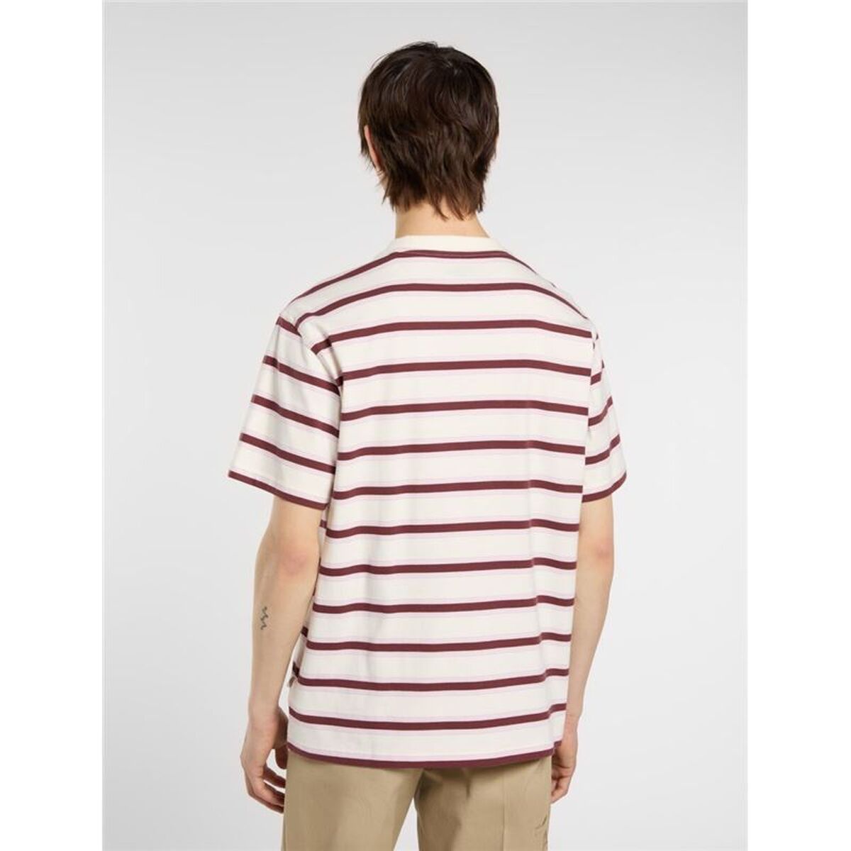 Tricou cu Mânecă Scurtă Bărbați Dickies York Stripe Ss Alb