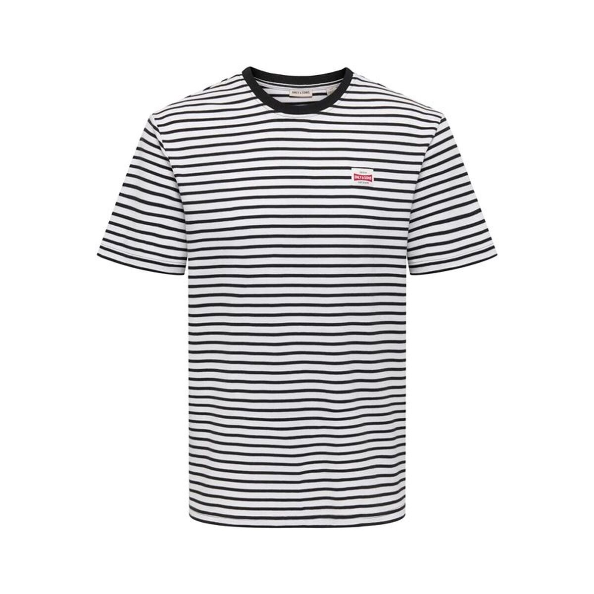 Tricou cu Mânecă Scurtă Bărbați Only & Sons Onsdawson Reg Stripe Negru