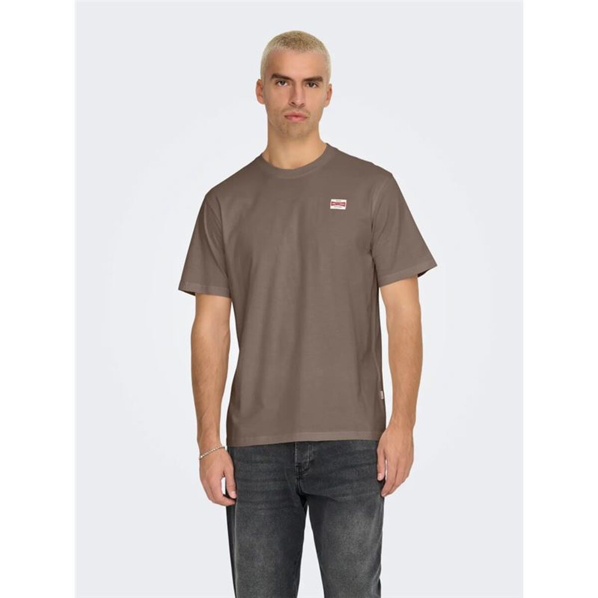 Tricou cu Mânecă Scurtă Bărbați Only & Sons Onsdawson Reg Ss Vd Falcon Maro Deschis