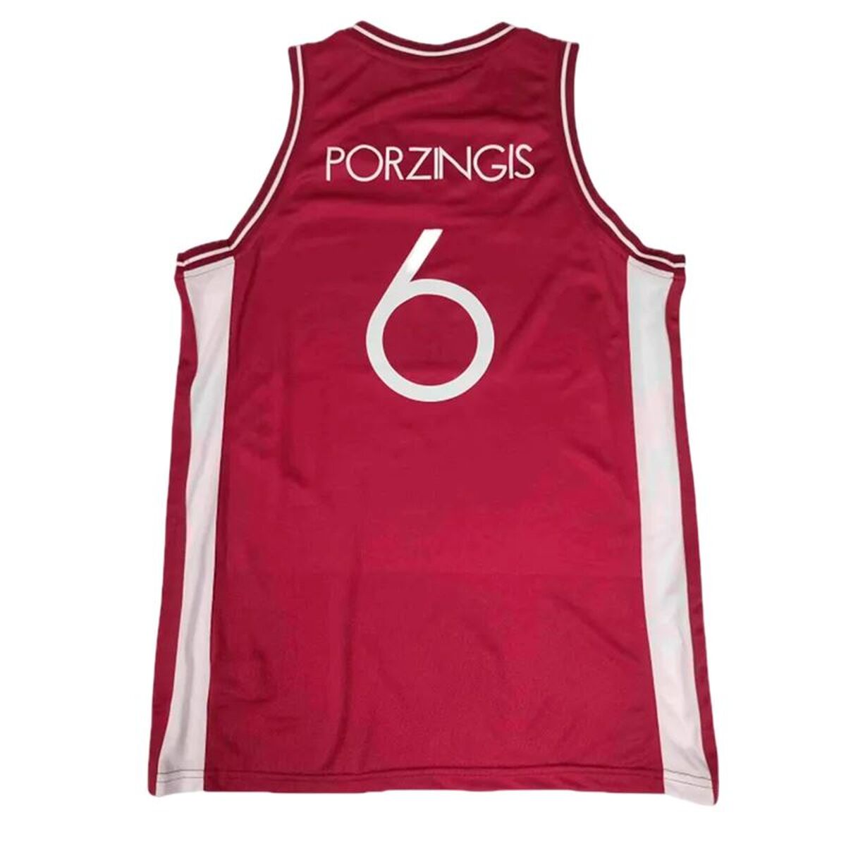 Tricou de baschet Peak Latvija 6 - Porzingis Alb Maro