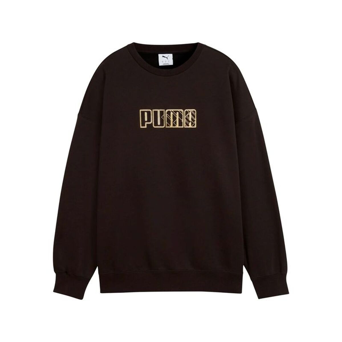 Hanorac fără Glugă Femei Puma Maximal Metallic Oversized Crew FL Negru