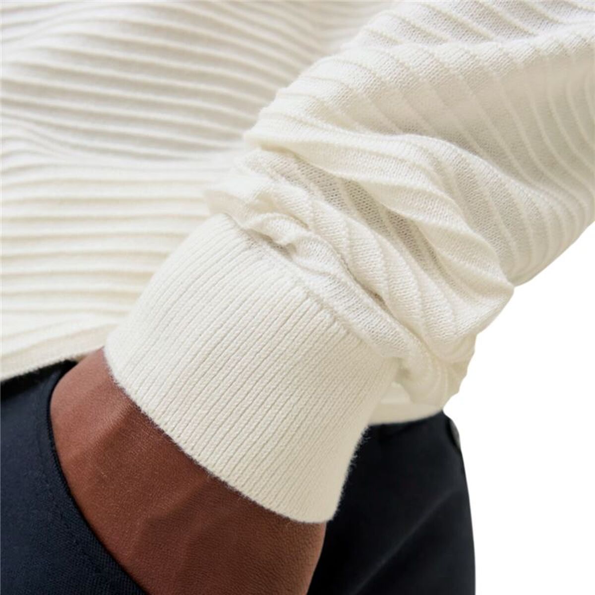 Hanorac fără Glugă Bărbați Jack & Jones Jjotto Knit Crew Neck Alb