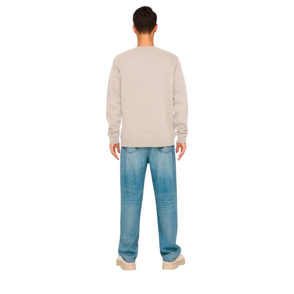 Hanorac fără Glugă Bărbați Only & Sons Onsdawson Reg Crew Vd Alb