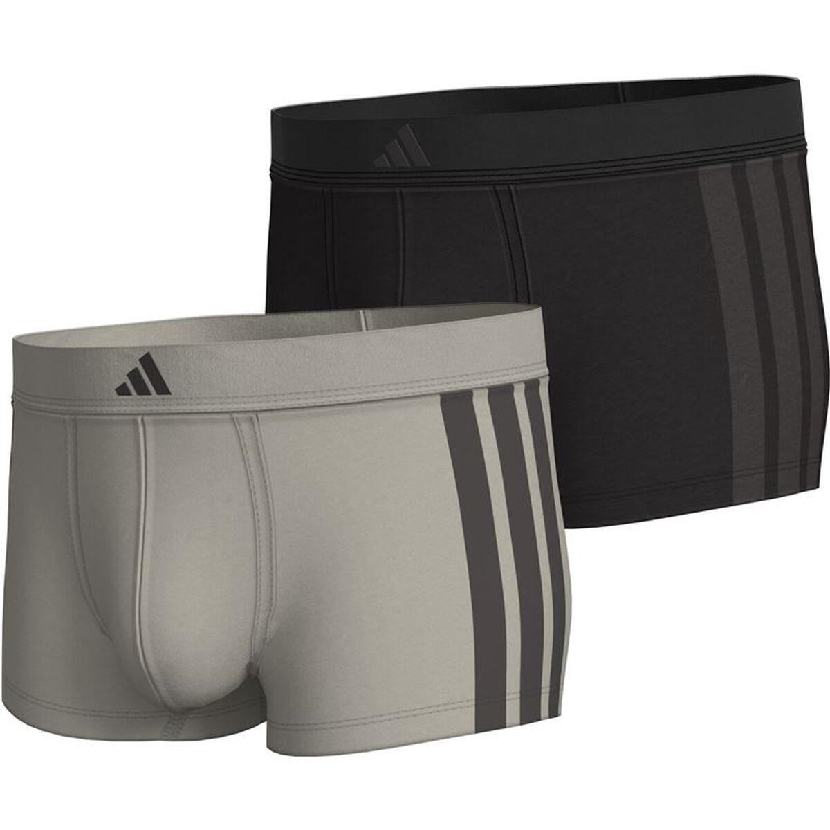 Boxeri pentru bărbați Adidas Low Rise 3 Stripes 2P Active Flex Gri 2 Piese