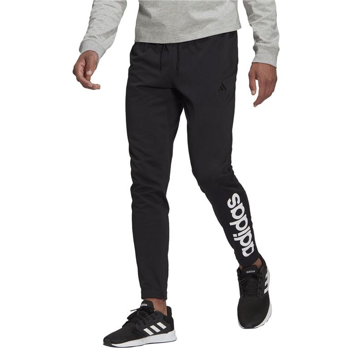 Pantaloni lungi de sport Adidas Essentials Logo Negru Bărbați