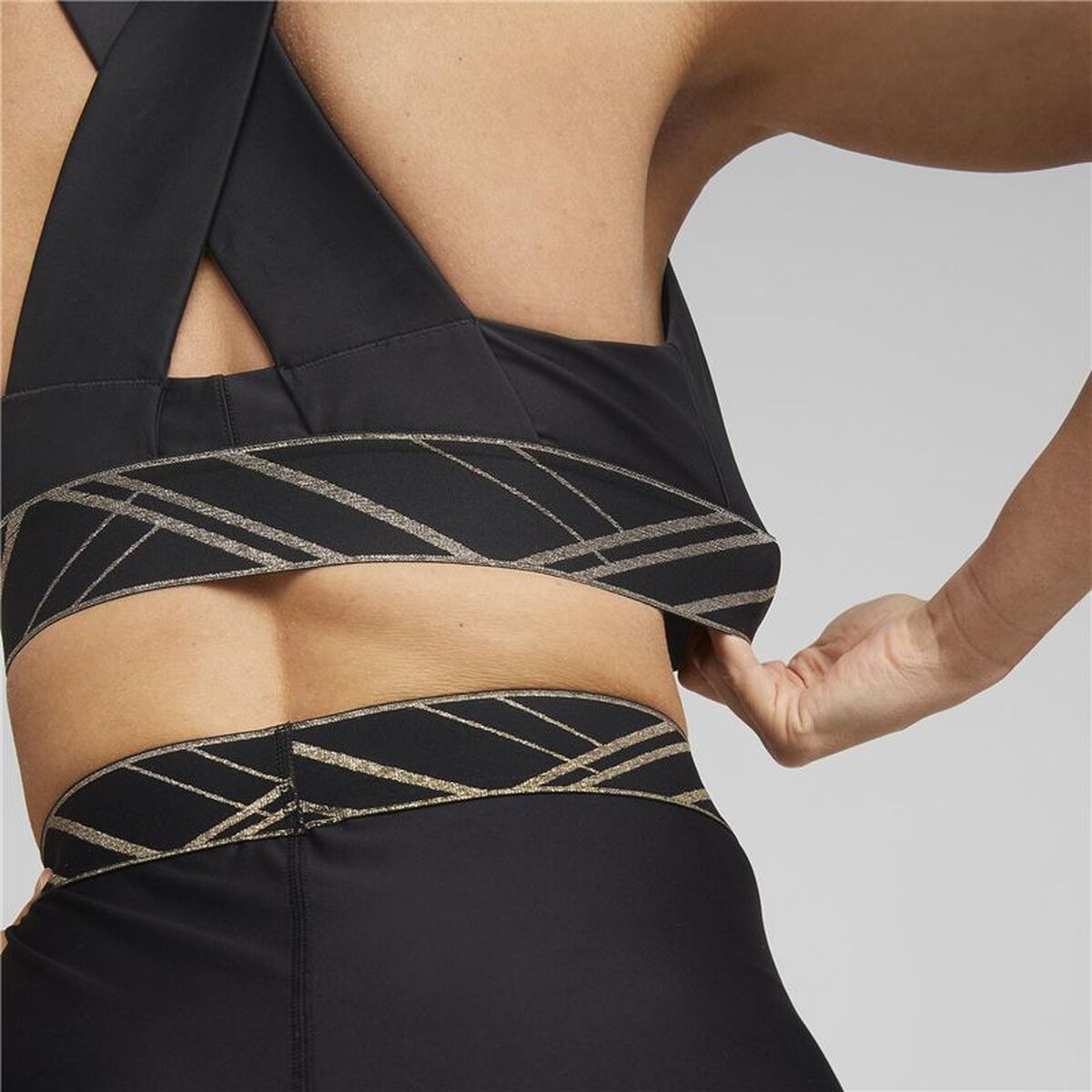 Sutien Sport Puma Mid Impact Deco Glam Negru