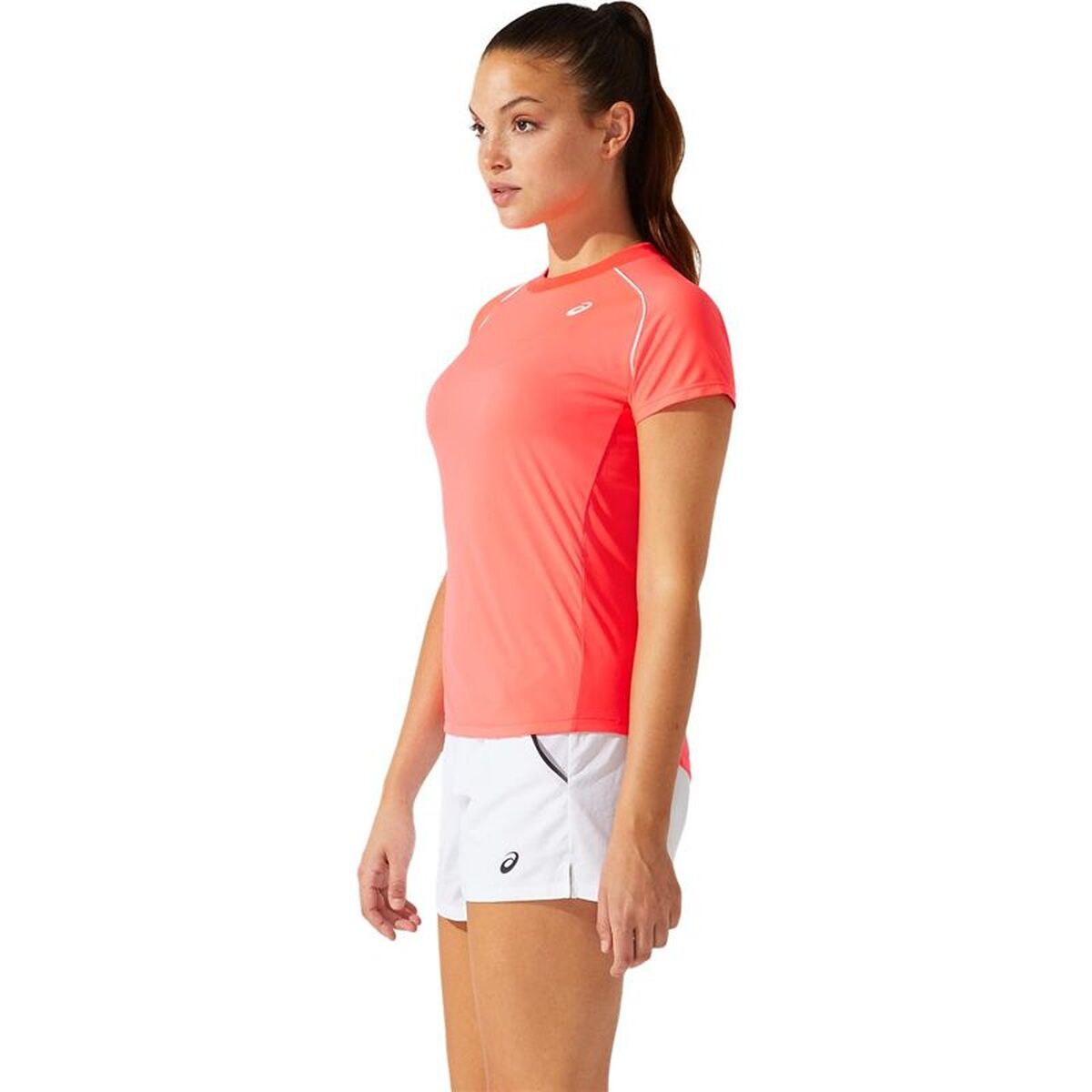 Tricou Sport cu Mânecă Scurtă Asics Court Piping W Coral