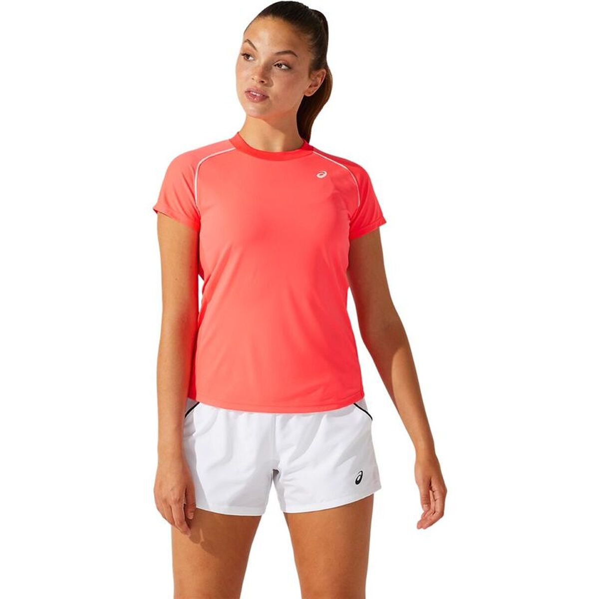 Tricou Sport cu Mânecă Scurtă Asics Court Piping W Coral