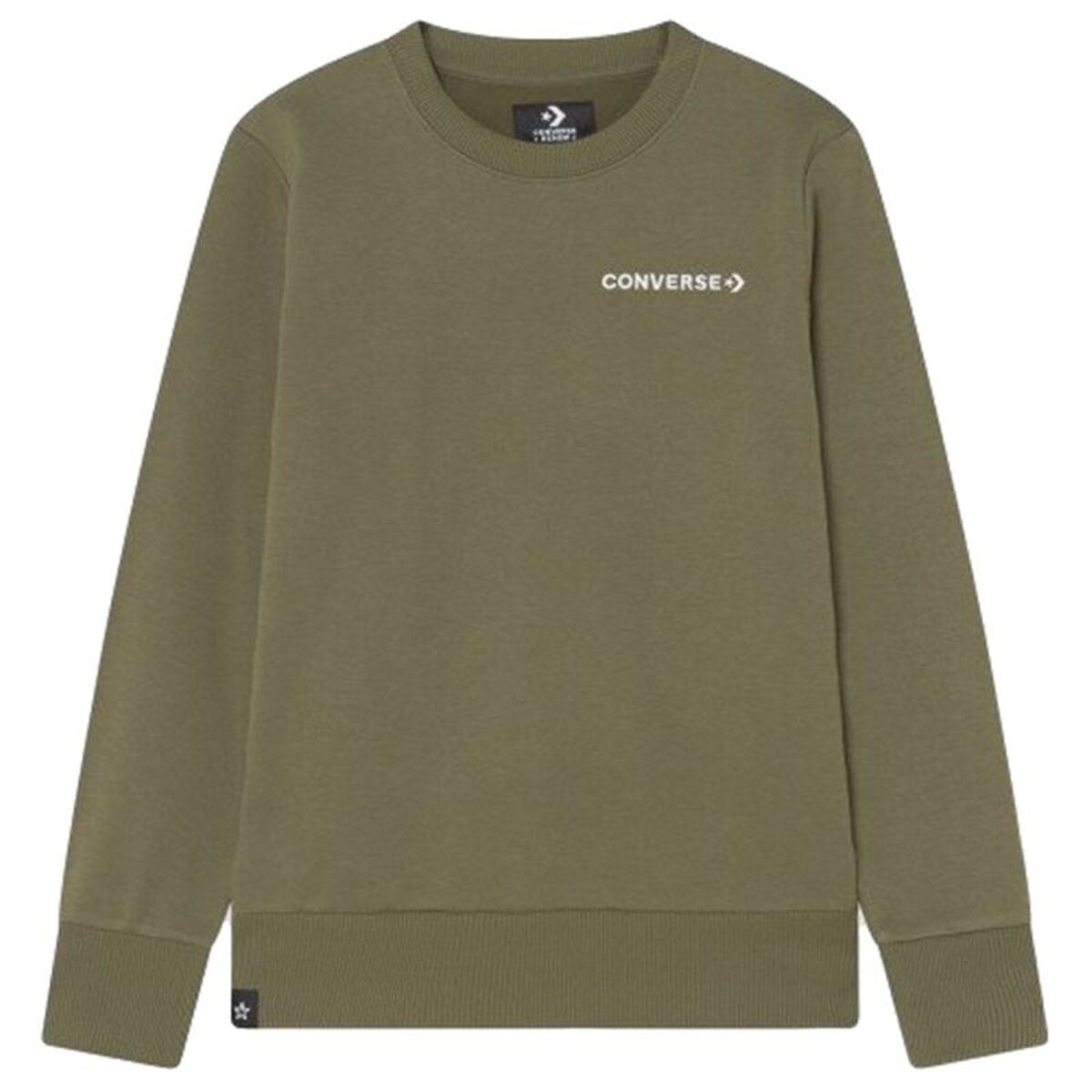 Hanorac fără Glugă Copii Converse Wordamark Verde inchis