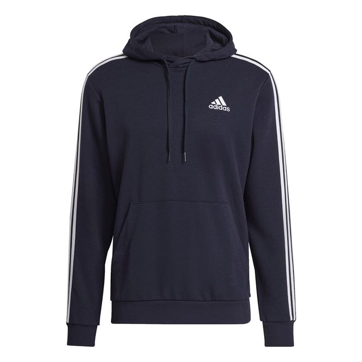 Hanorac cu Glugă Bărbați Adidas Essentials 3 Bandas Albastru închis