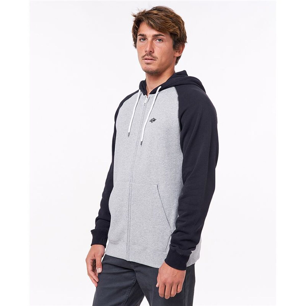 Hanorac cu Glugă Bărbați Rip Curl Embroid Hooded Zip Thru Gri deschis