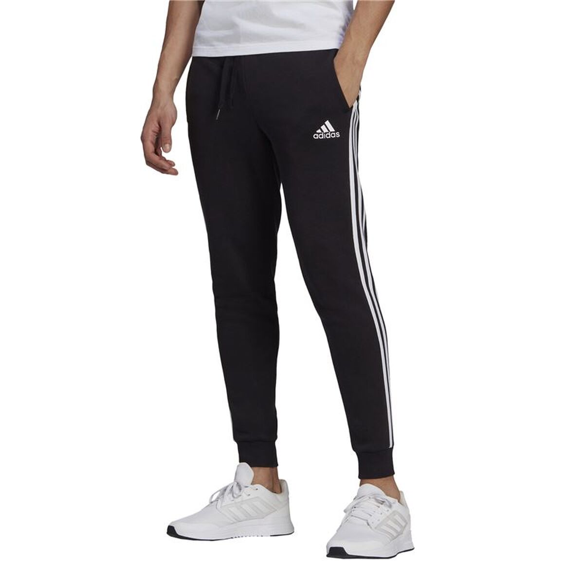 Pantaloni lungi de sport Adidas 3S Fl F Pt Negru Bărbați