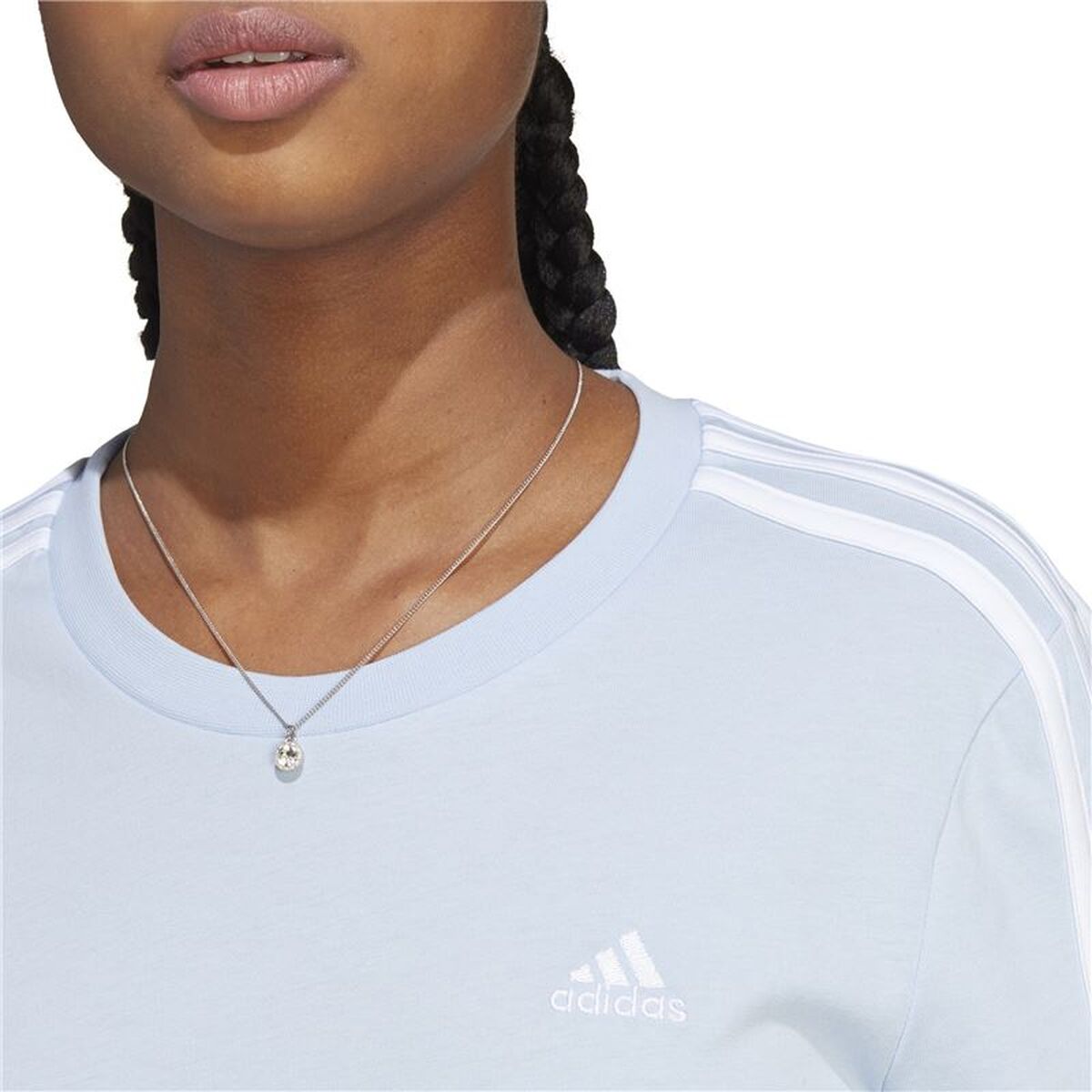 Tricou cu Mânecă Scurtă Femei Adidas ID0008 Albastru deschis (2XS)