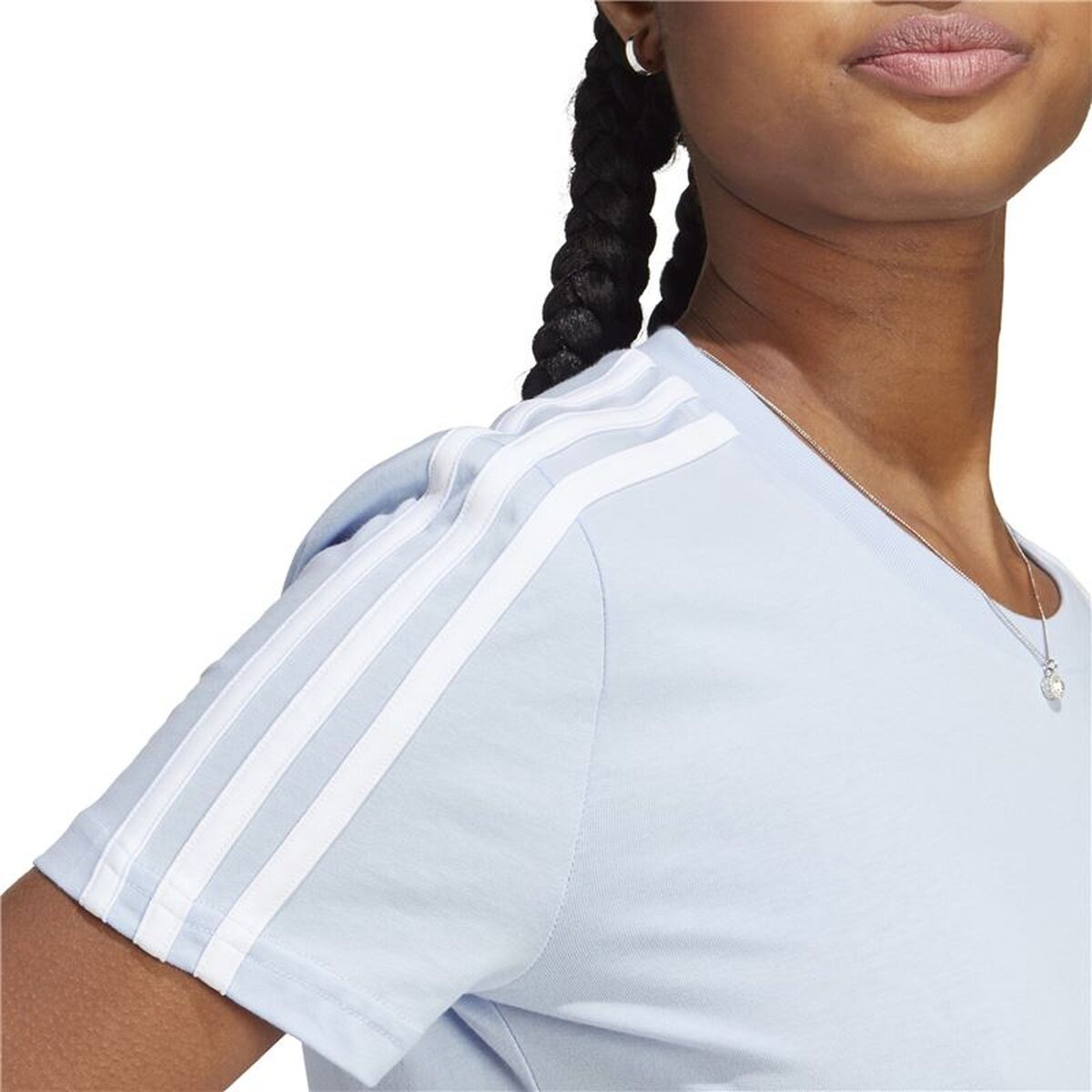 Tricou cu Mânecă Scurtă Femei Adidas ID0008 Albastru deschis (2XS)