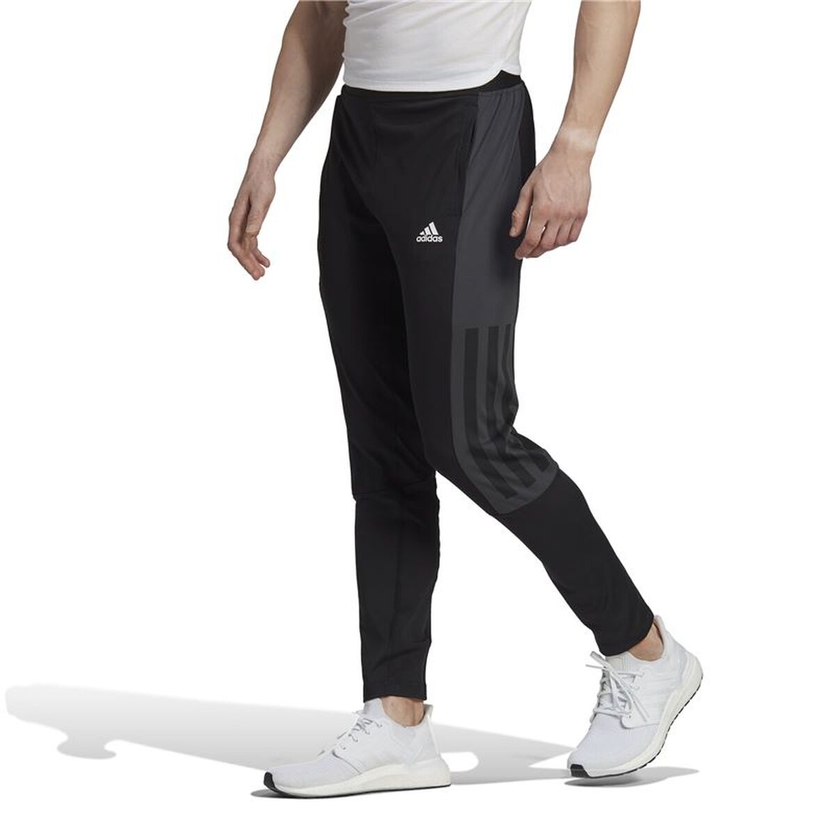 Pantaloni lungi de sport Adidas Colorblock Negru Bărbați