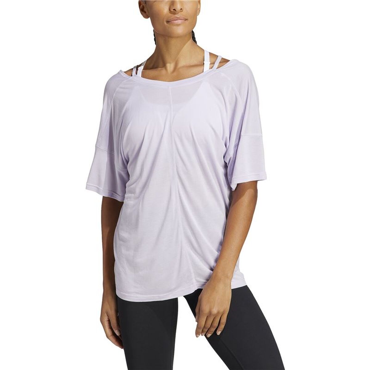 Tricou cu Mânecă Scurtă Femei Adidas Yoga Studio Oversized Liliachiu