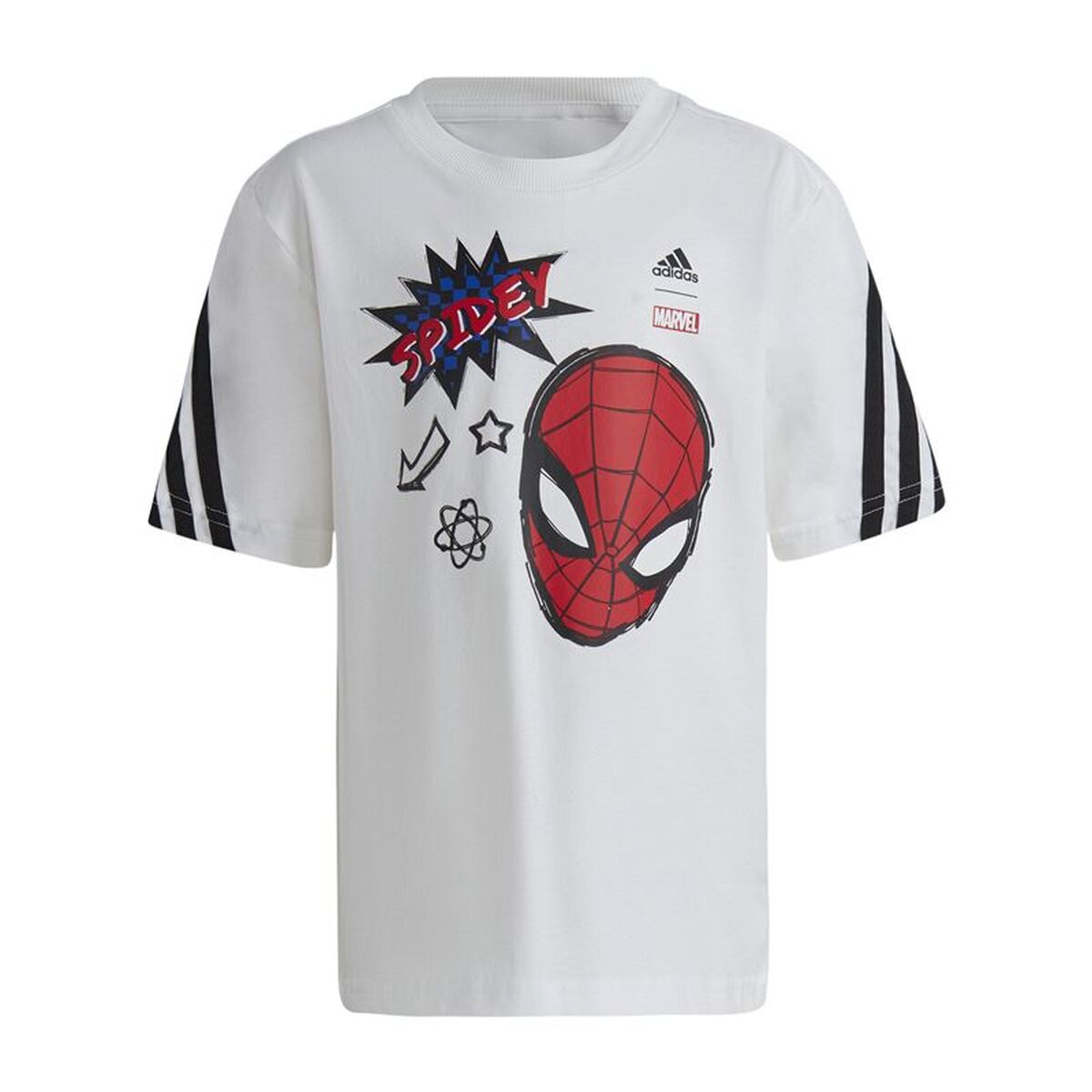 Tricou cu Mânecă Scurtă pentru Copii Adidas Marvel Spider-Man Alb