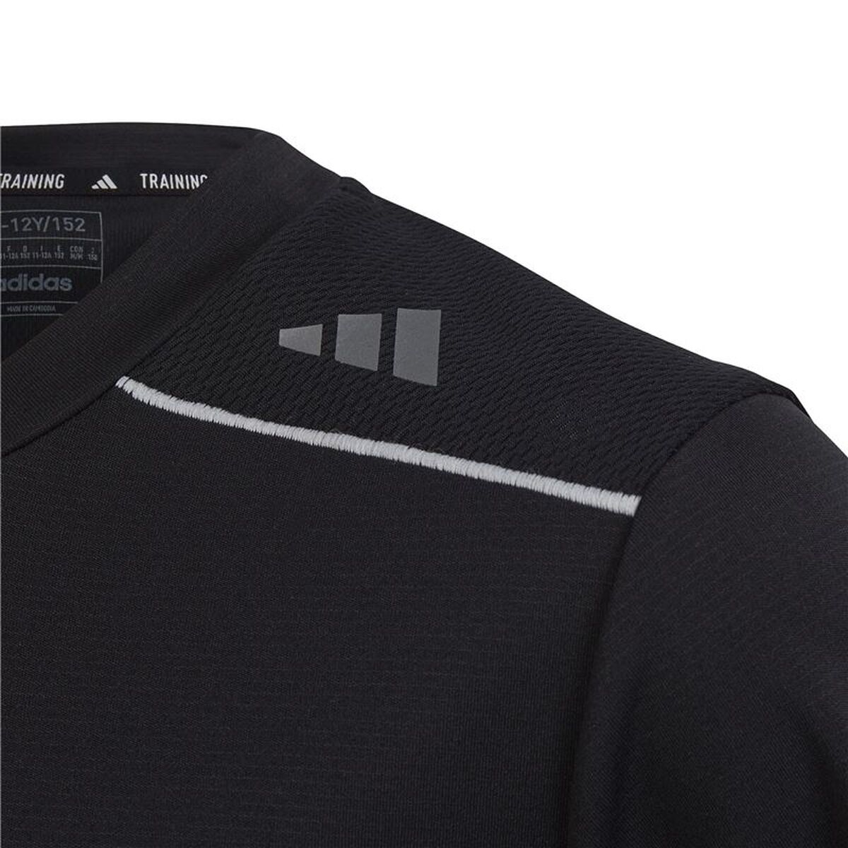 Tricou cu Mânecă Scurtă pentru Copii Adidas Aeroready Negru