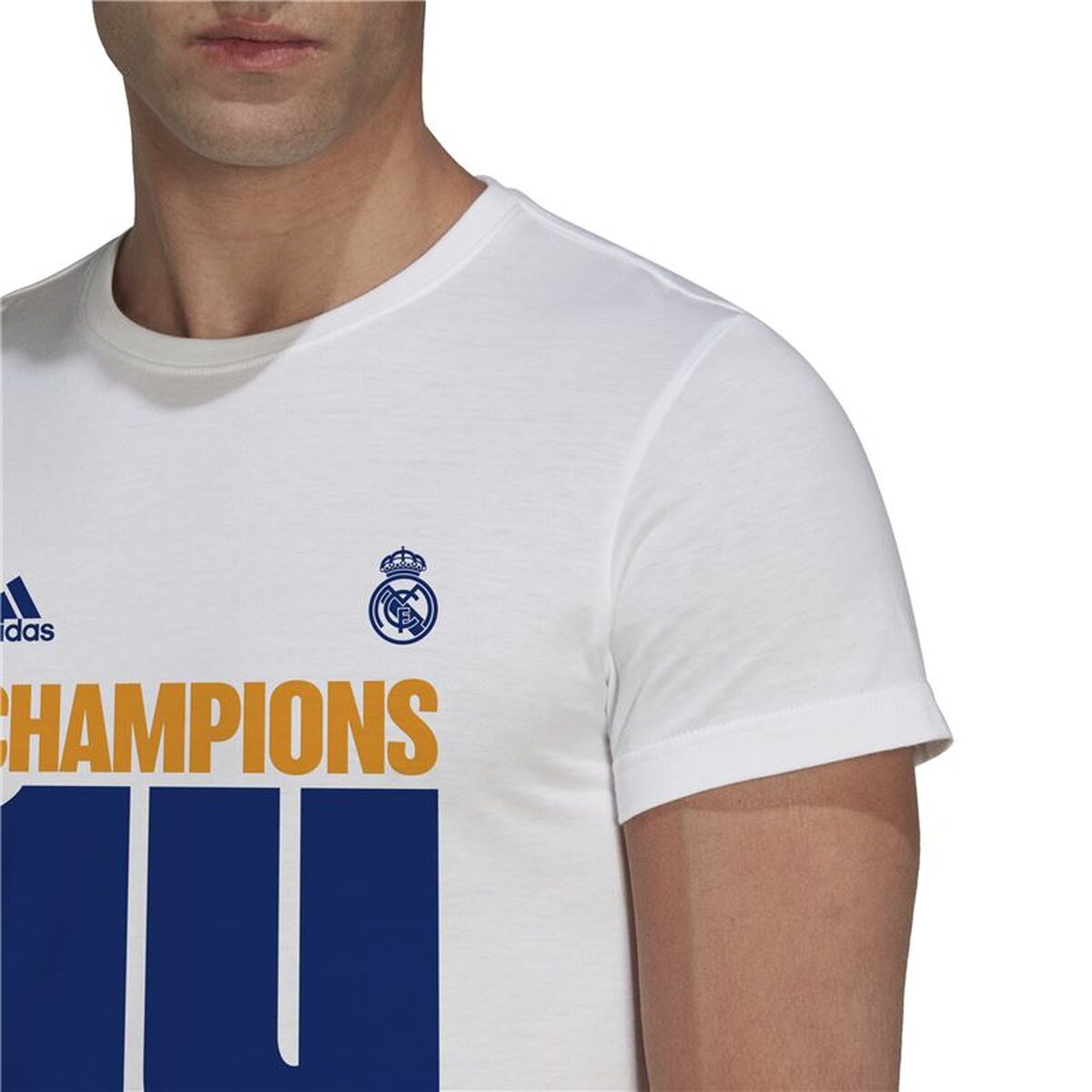 Tricou cu Mânecă Scurtă Bărbați Real Madrid C.F. Champions 2022 Alb