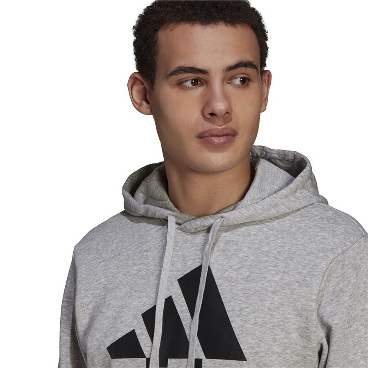 Hanorac cu Glugă Bărbați Adidas Essentials Fleece Big Logo Gri deschis