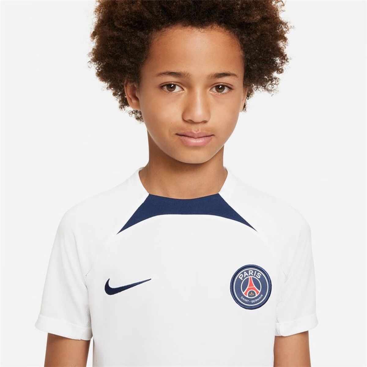 Tricou de Fotbal cu Mânecă Scurtă pentru Copii Nike París Saint-Germain Strike Alb