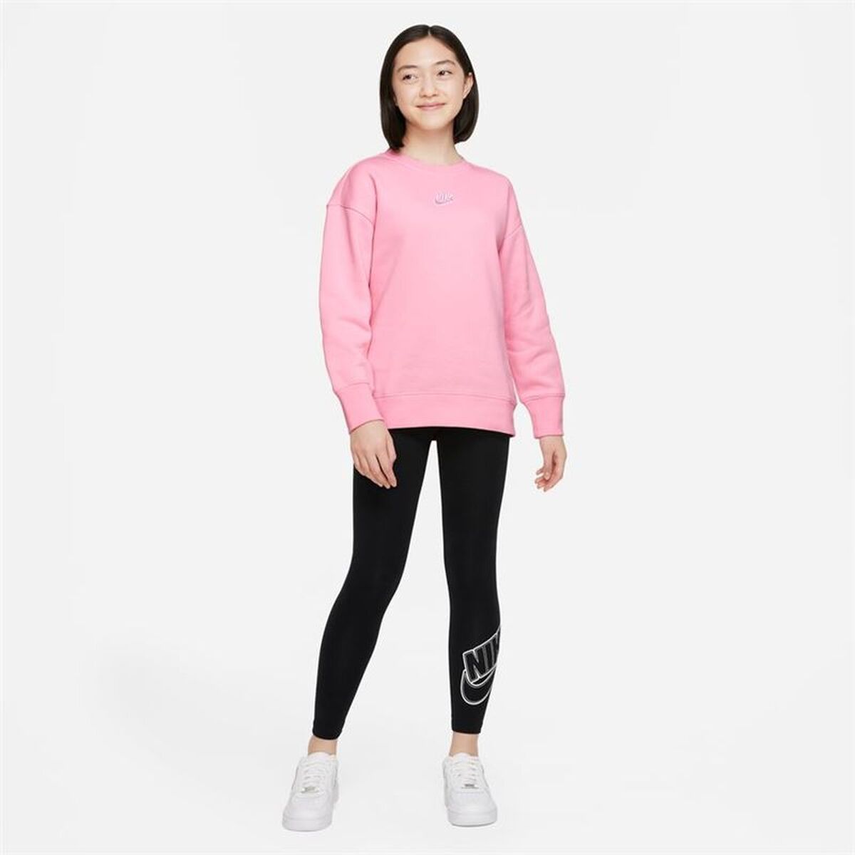 Hanorac fără glugă pentru fete Nike Sportswear Club Fleece Roz