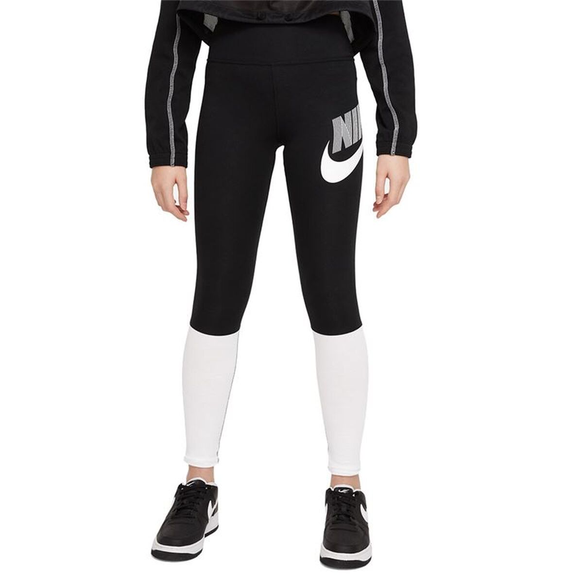 Colanți Sport pentru Copii Nike Sportswear Favorites Negru