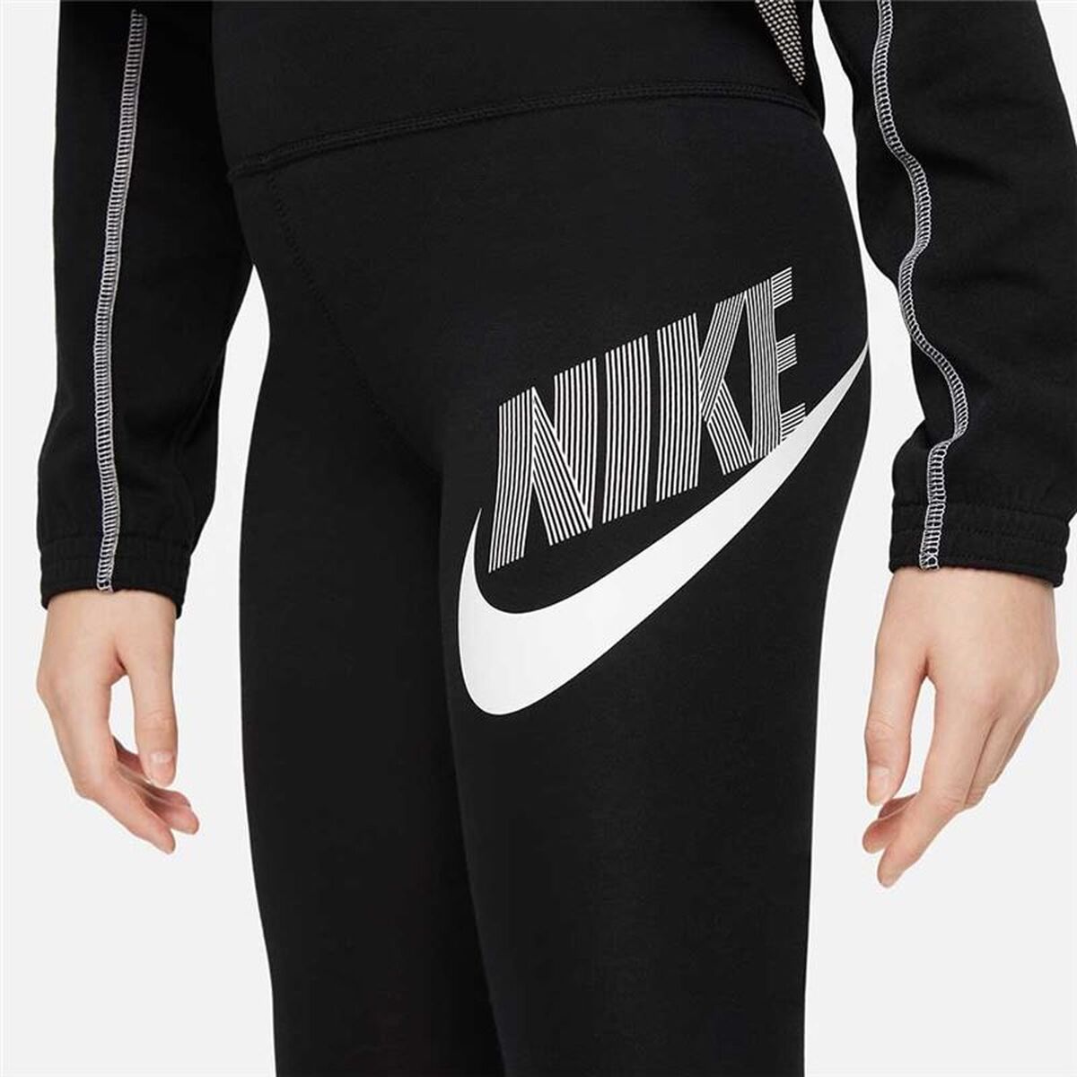 Colanți Sport pentru Copii Nike Sportswear Favorites Negru