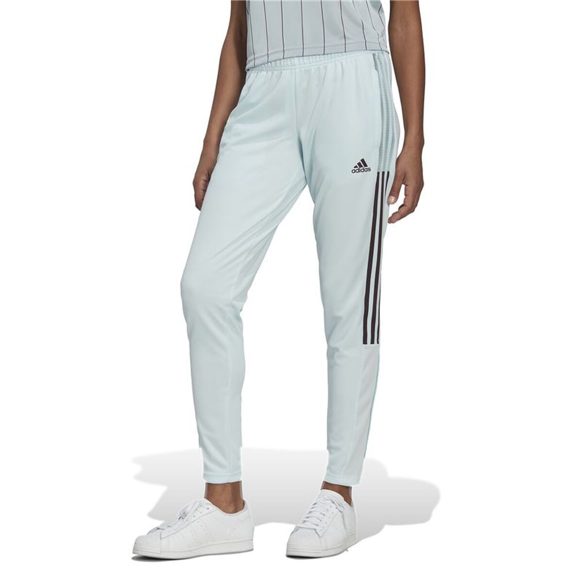 Pantaloni lungi de sport Adidas Cyan Deschis Femeie
