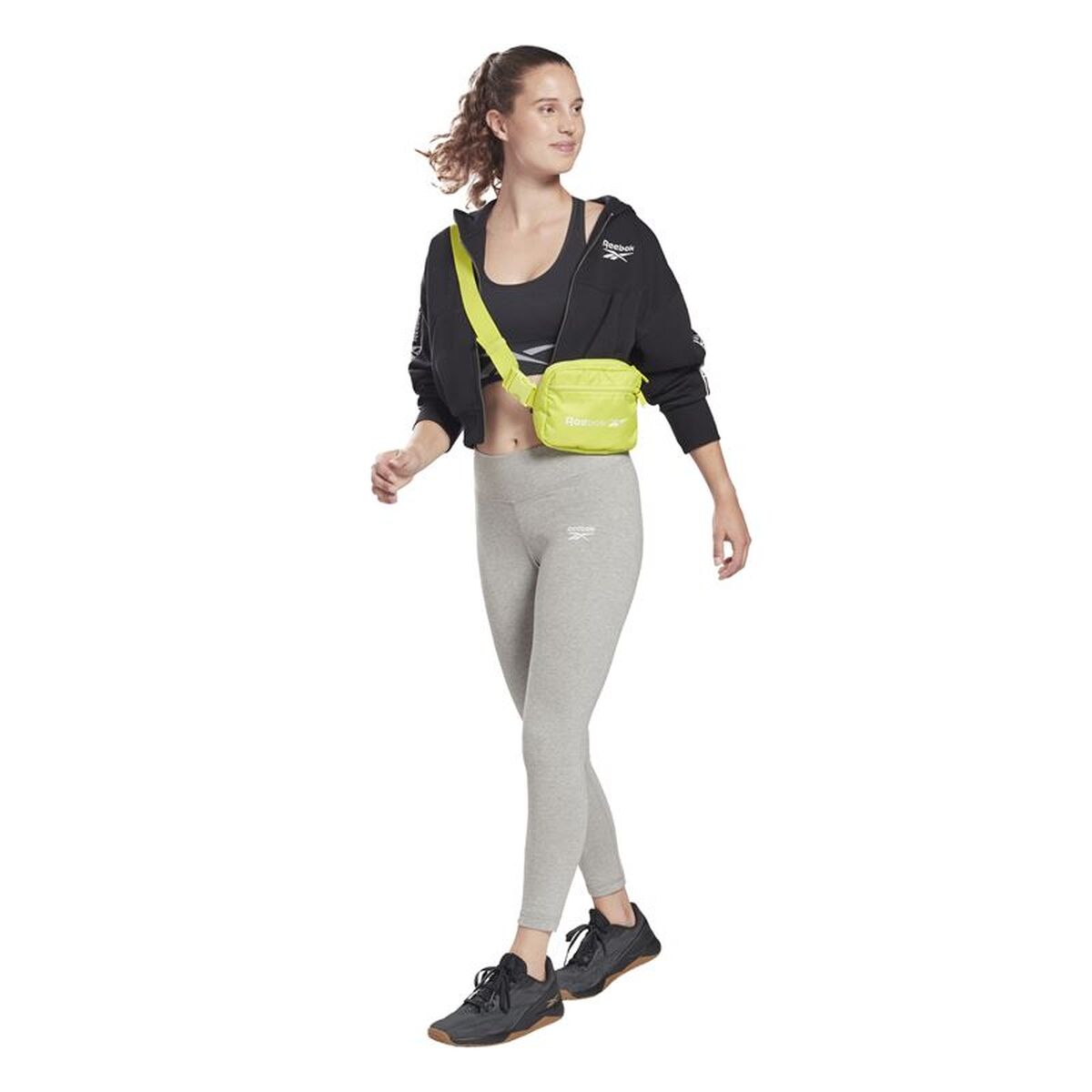 Jachetă Sport de Damă Reebok Tape Pack Full Zip W Negru