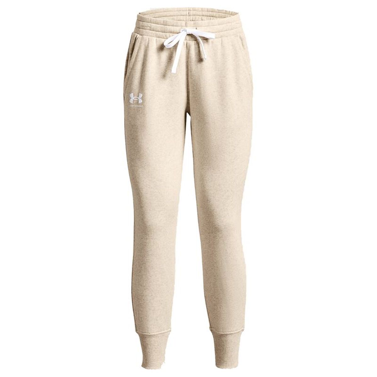 Pantaloni lungi de sport Under Armour Rival Fleece Joggers Alb Natural Femeie