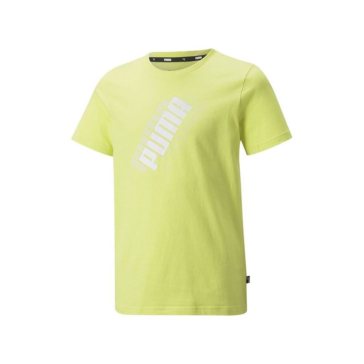 Tricou cu Mânecă Scurtă pentru Copii Puma Power Logo Boys Green Galben