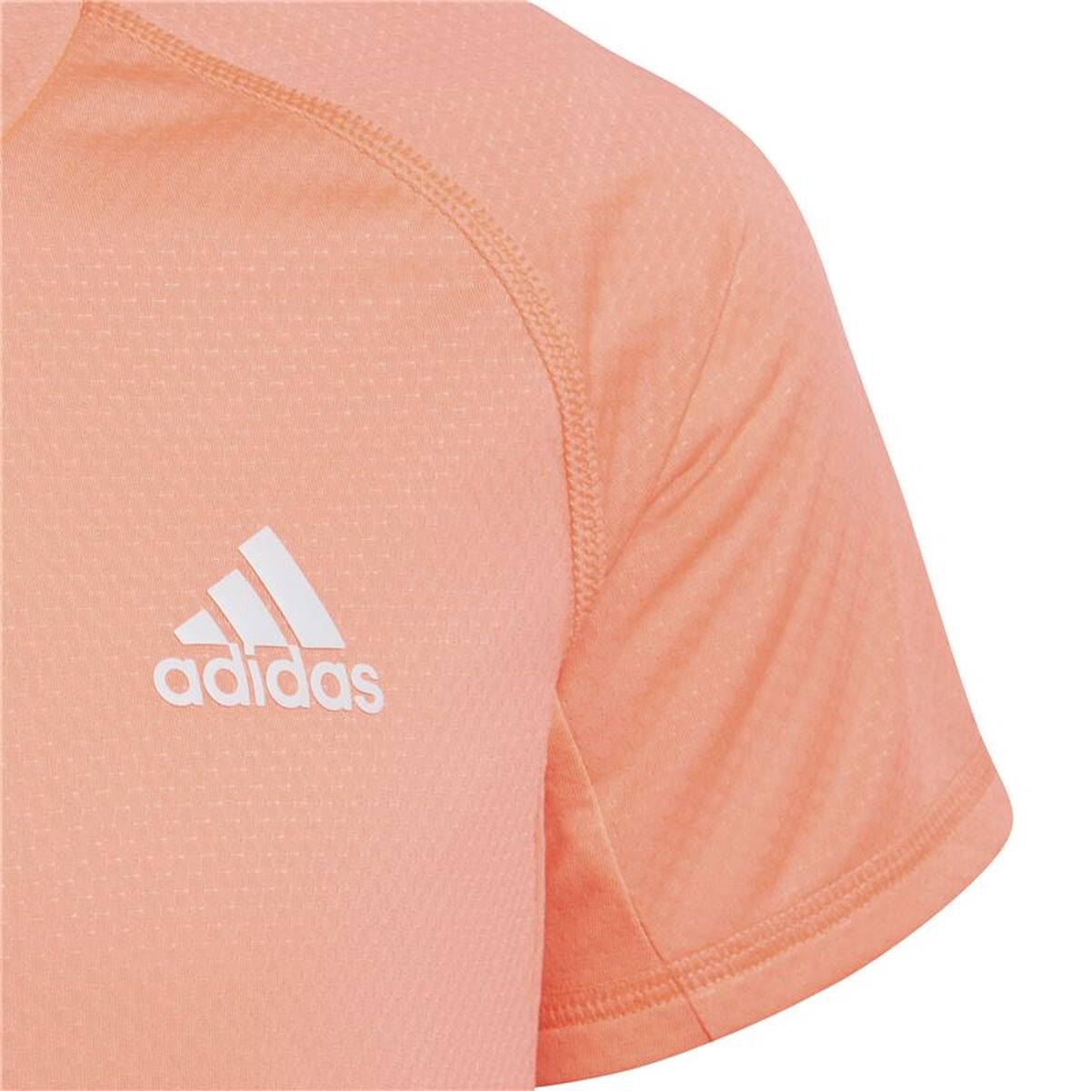 Tricou cu Mânecă Scurtă pentru Copii Adidas Aeroready 3 Bandas Somon