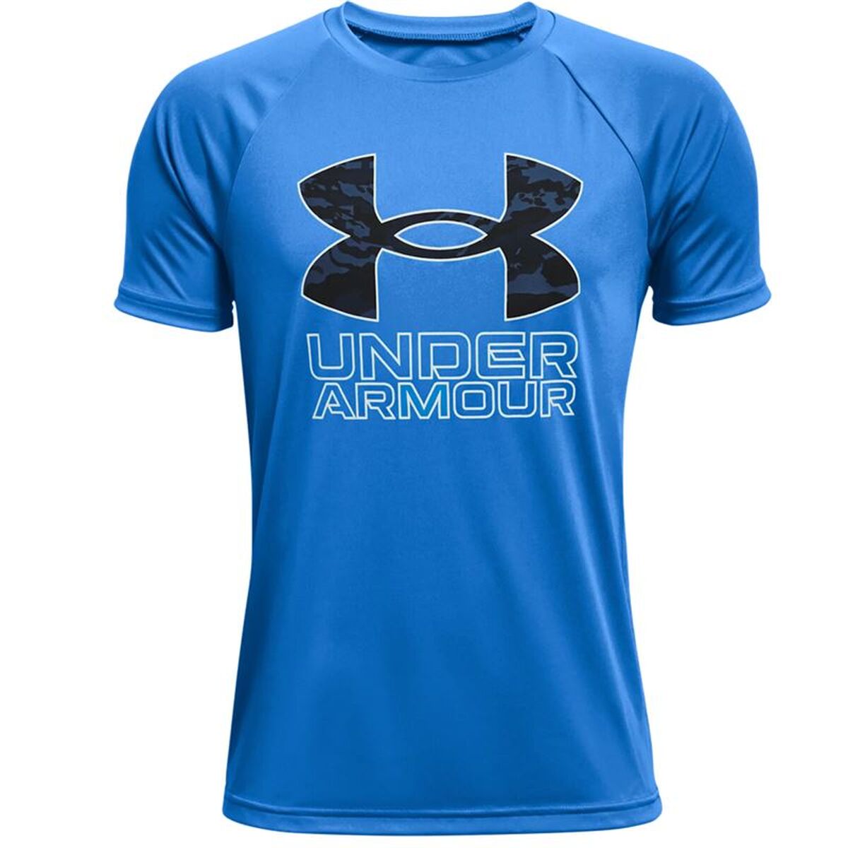 Tricou cu Mânecă Scurtă pentru Copii Under Armour Tech Hybrid Albastru