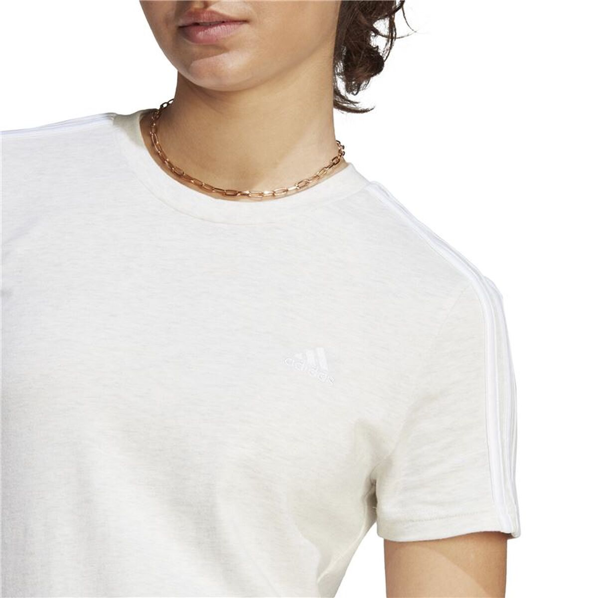 Tricou cu Mânecă Scurtă Femei Adidas 3S Alb