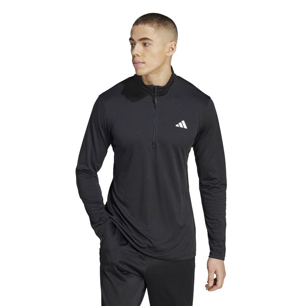 Hanorac fără Glugă Bărbați Adidas Tr-Es+ 1I4Zip Negru