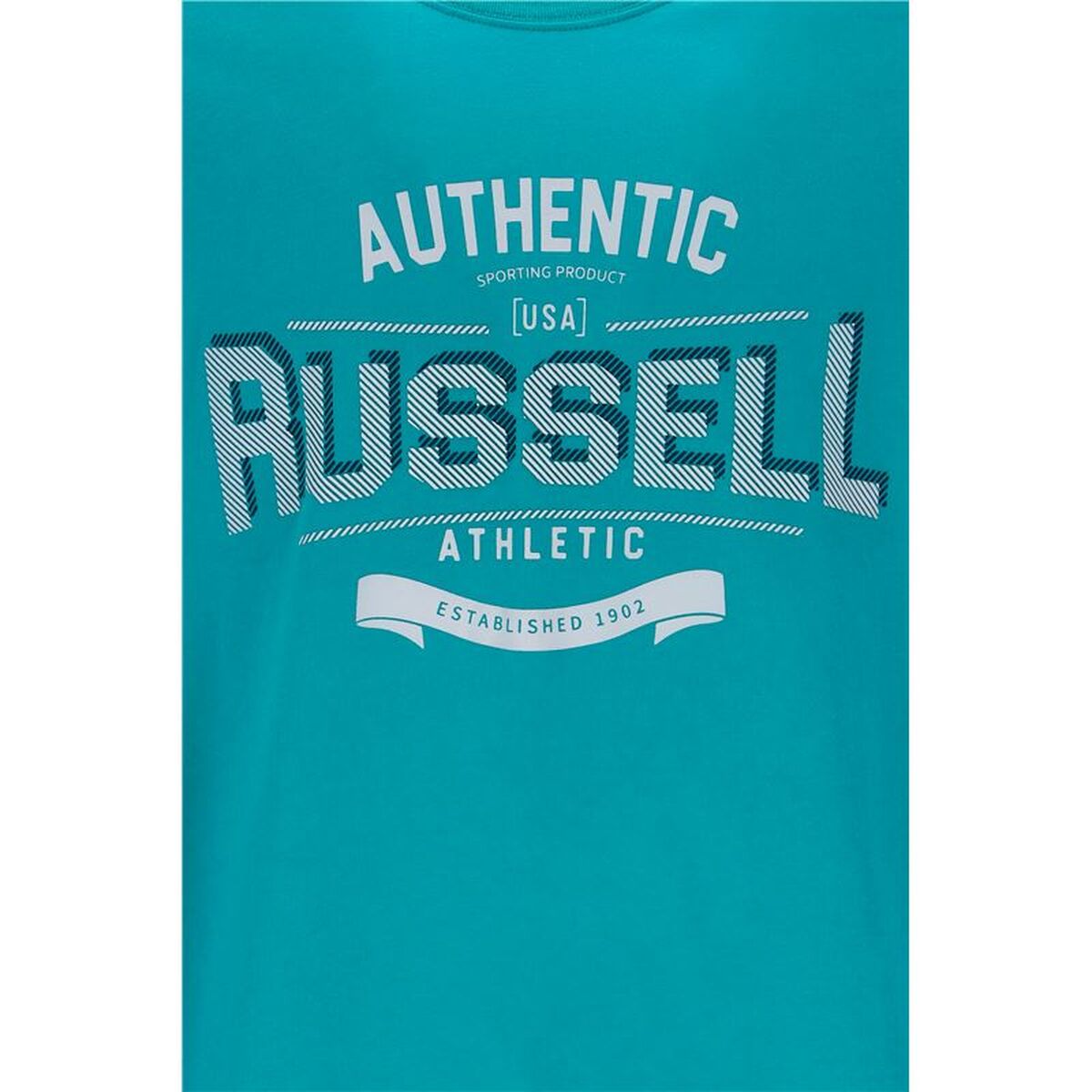 Tricou cu Mânecă Scurtă Bărbați Russell Athletic A30081-L6 146 Acvamarin (M)