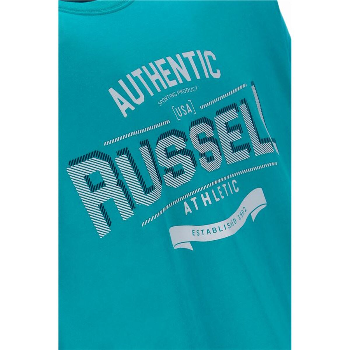 Tricou cu Mânecă Scurtă Bărbați Russell Athletic A30081-L6 146 Acvamarin (M)