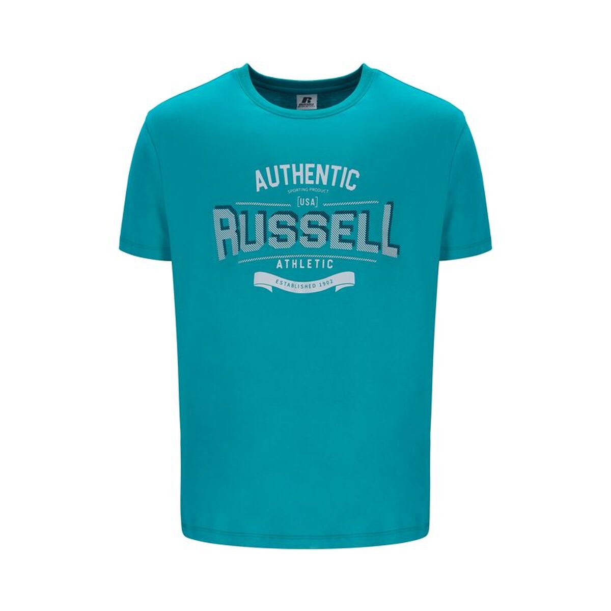 Tricou cu Mânecă Scurtă Bărbați Russell Athletic A30081-L6 146 Acvamarin (M)
