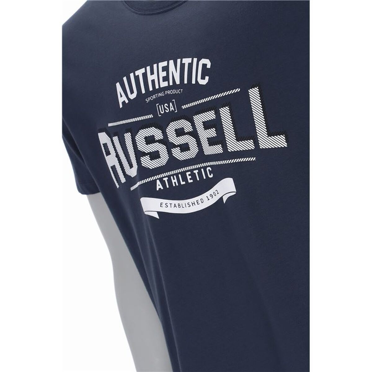 Tricou cu Mânecă Scurtă Bărbați Russell Athletic A30081-OB-155 Albastru închis (S)