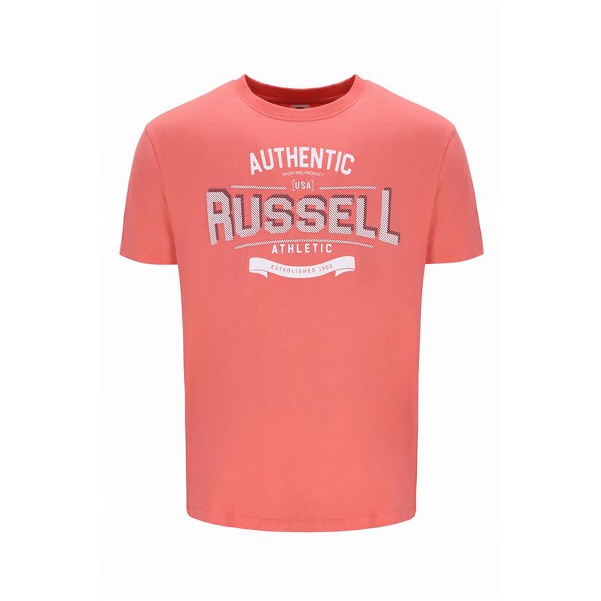 Tricou cu Mânecă Scurtă Bărbați Russell Athletic A30081-PC 380 Portocaliu (M)
