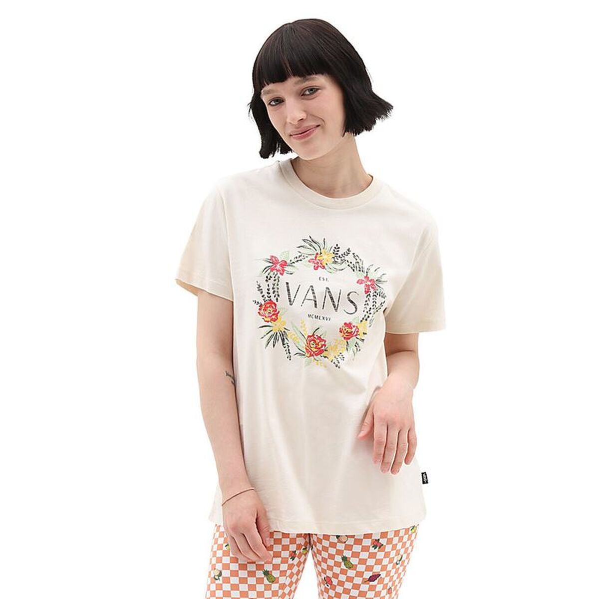 Tricou cu Mânecă Scurtă Femei Vans Wreath Of Flowers Bff Tee-B