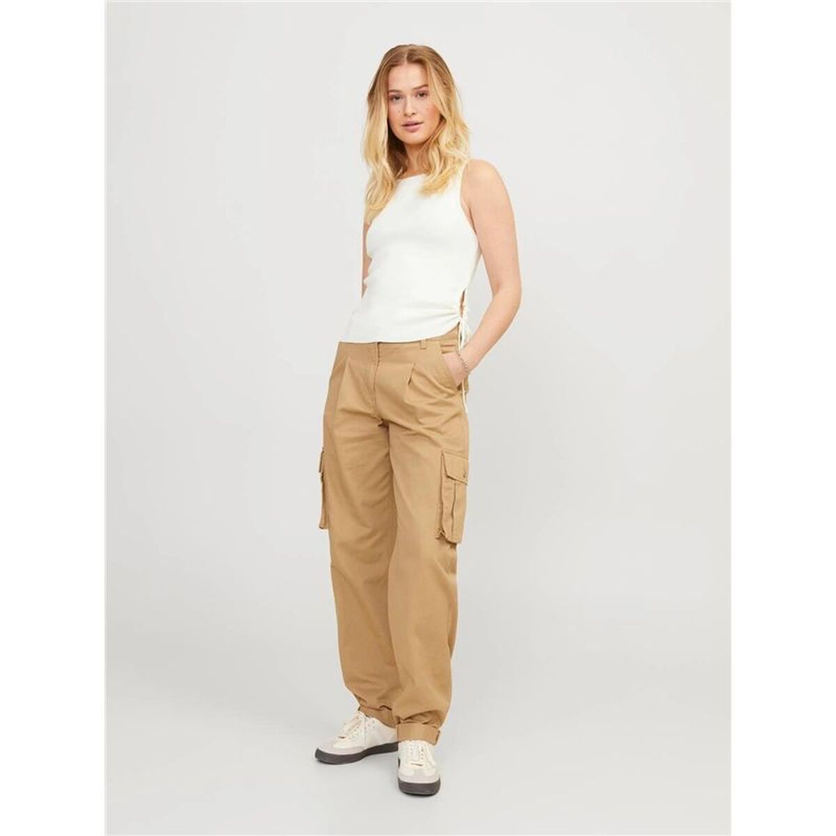 Tricou de Damă fără Mâneci Jack & Jones Jxdahlia Top Knit Alb